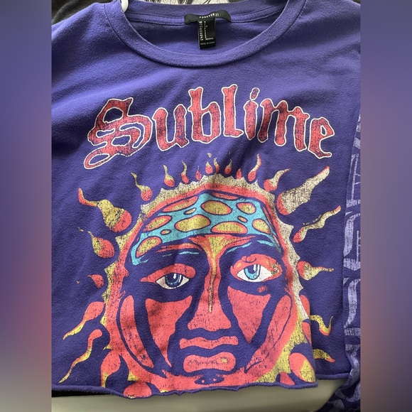 Forever 21 Tops - Sublime Long Sleeve Crop Tee